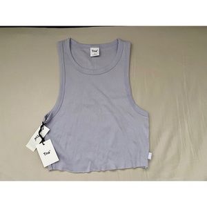 BNWT Aritzia Tna Cropped Rib Racer Tank in Pale Violet in Size M